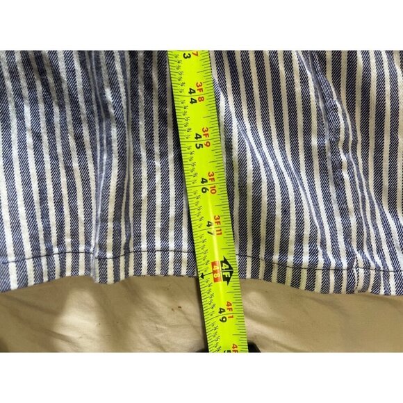 Tahari Womens Blue‎ & White Linen Blend Sleeveless JumpsuitBelt Sz 6 Boho Beachy - Picture 3 of 12